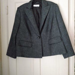 Jones Studio Charcoal Gray Women's Suit Jacket lined Buttoned Size 18w